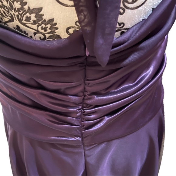 DB STUDIO - dark purple dress with sheer paneling. Perfect for occasions, sz 16 - Picture 10 of 15